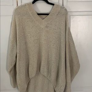 Cream v neck sweater